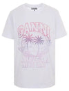 Logo Print Short Sleeve T-Shirt White - GANNI - BALAAN 2