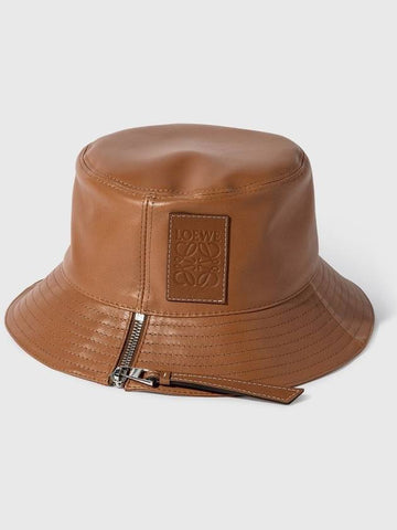 Fisherman Zipper Anagram Logo Sheepskin Bucket Hat Brown Unisex L - LOEWE - BALAAN 1