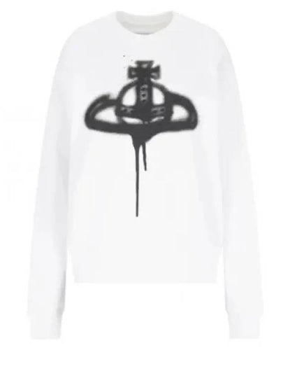 Spray ORB Logo Sweatshirt White - VIVIENNE WESTWOOD - BALAAN 2