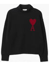 Intarsia Heart Logo Turtleneck Black - AMI - BALAAN 2