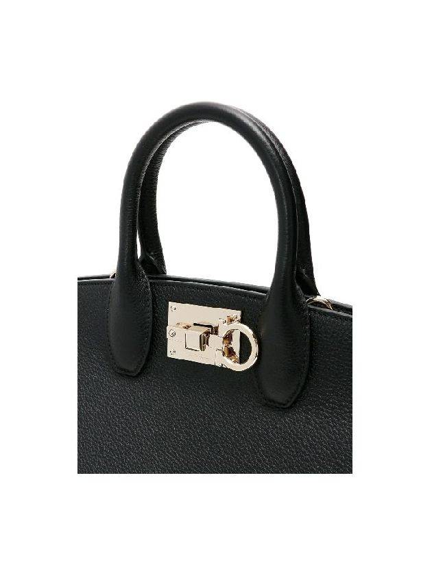 Studio Small Tote Bag Black - SALVATORE FERRAGAMO - BALAAN 5