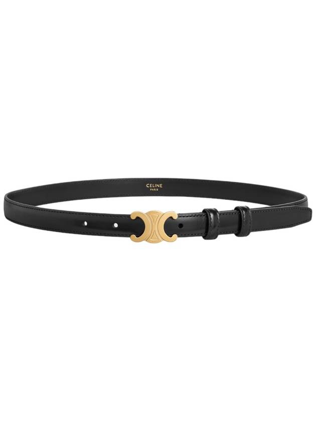 Triomphe Small Taurillon Leather Belt Black - CELINE - BALAAN 2