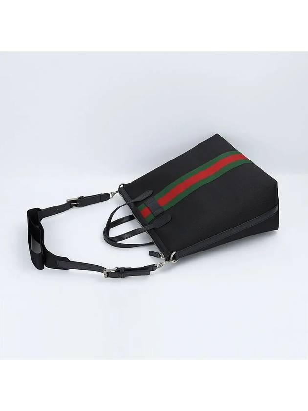 Stripe Two Way Tote Bag Black - GUCCI - BALAAN 4