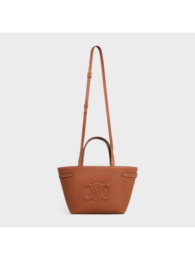 Mini Cabas Anais Cuir Triomphe Grained Calfskin Tote Bag Brown - CELINE - BALAAN 6