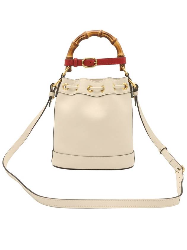 Ivory Diana Bamboo Leather Mini Bucket 2WAY 724667 - GUCCI - BALAAN 3