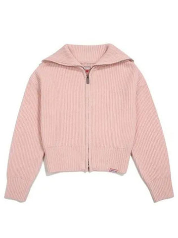 Zip up wool cardigan pink HBW0003ACZPNK - HUNTER - BALAAN 1