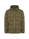 Seamless Logo Nylon Hooded Down Jacket Olive - STONE ISLAND - BALAAN 2