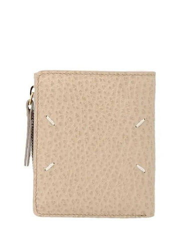 Signature Stitch Zipper Pocket Half Wallet Beige - MAISON MARGIELA - BALAAN 1