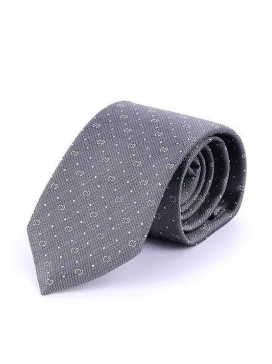 GG Dot Pattern Silk Tie Grey - GUCCI - BALAAN 2