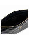 Gold Monogram Document Holder In Matelasse Leather Black - SAINT LAURENT - BALAAN 5