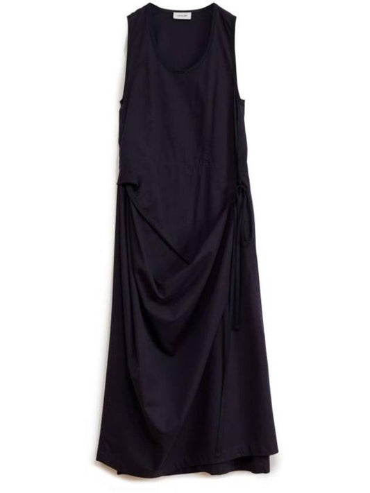 Sleeveless Wrap Midi Dress Midnight Indigo - LEMAIRE - BALAAN 1