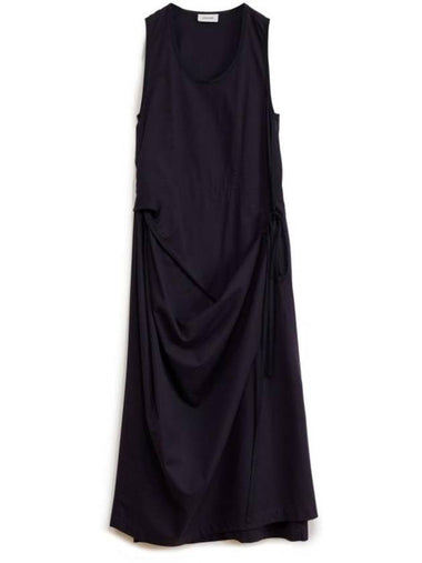 Sleeveless Wrap Midi Dress Midnight Indigo - LEMAIRE - BALAAN 1