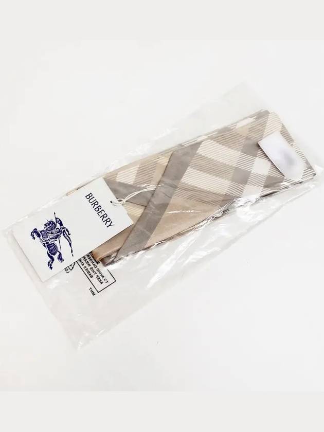 Skinny Check Silk Scarf Flax - BURBERRY - BALAAN 8