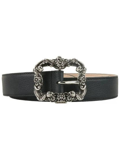 Men's Skull Buckle Leather Belt Black - ALEXANDER MCQUEEN - BALAAN 2