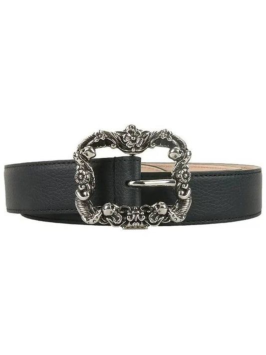 Men's Skull Buckle Belt 550879 0PY0Y 1000 - ALEXANDER MCQUEEN - BALAAN 1