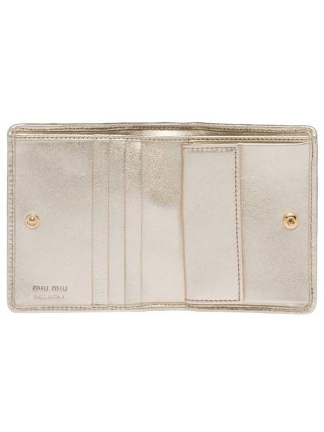 Matelasse Half Wallet Card Wallet Gold - MIU MIU - BALAAN 6