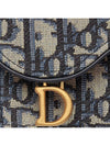 Oblique Jacquard Saddle Flap Compact Zipper Card Wallet Beige - DIOR - BALAAN 6