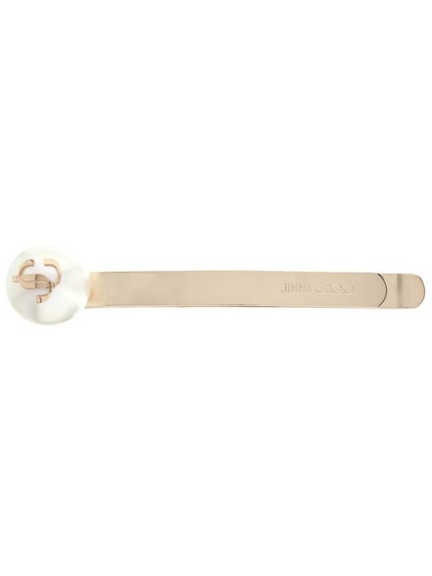 extended white gold metal hair clip - JIMMY CHOO - BALAAN 1