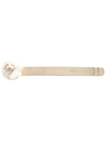 extended white gold metal hair clip - JIMMY CHOO - BALAAN 1