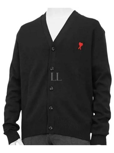 Heart logo men s wool cardigan BFHKC001 001 - AMI - BALAAN 1