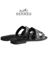 Oran Calfskin Sandals Noir Blanc - HERMES - BALAAN 4