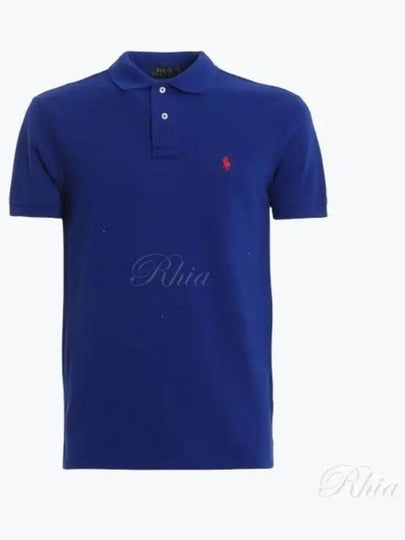 Men's Pony Slim Fit Short Sleeve Polo Shirt Deep Blue - POLO RALPH LAUREN - BALAAN 2