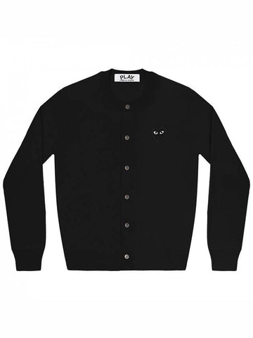 Basic Heart Women's Cardigan Black Black Heart - COMME DES GARCONS - BALAAN 1