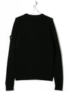 Kids Waffen Crew Neck Knit Black 7116506A1 V0029 - STONE ISLAND - BALAAN 3