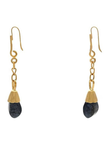 Dumortierite Stone Drop Earrings - MARNI - BALAAN 1