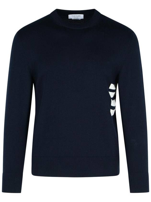 Thom Browne 'Stitch' Navy Cotton Sweater - THOM BROWNE - BALAAN 1