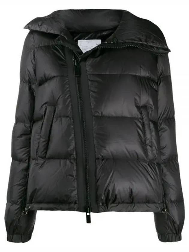 Asymmetric Zip-Up String Short Puffer Padding Jacket Black - SACAI - BALAAN 2