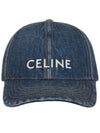 Embroidered Logo Denim Ball Cap Blue - CELINE - BALAAN 2