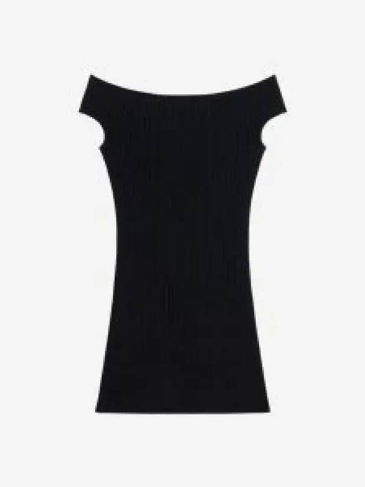 Off-Shoulder Stretch Short Dress Black - AMI - BALAAN 2
