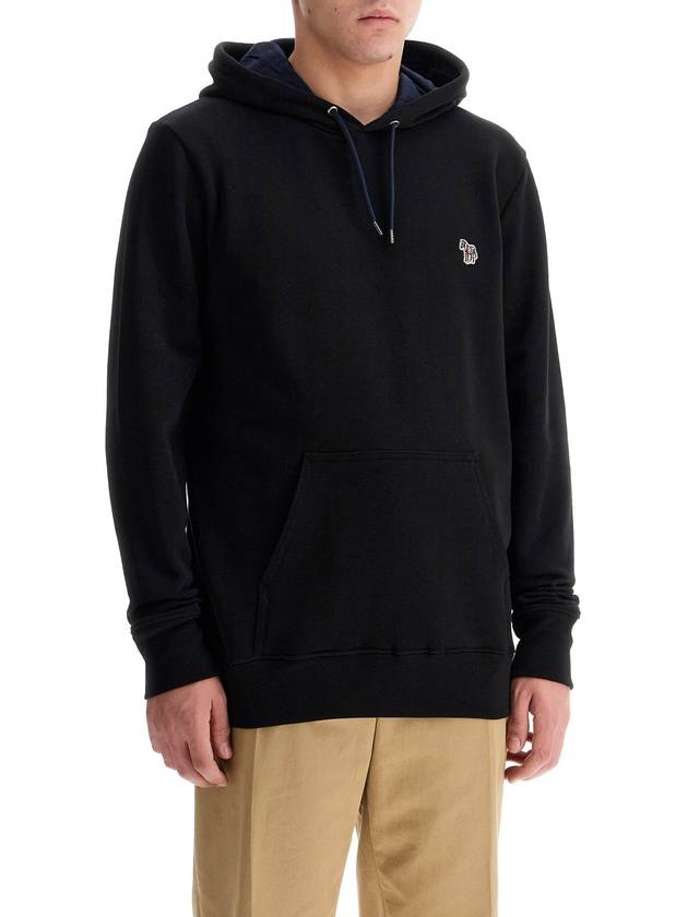 Zebra Patch Cotton Hoodie Black - PAUL SMITH - BALAAN 3