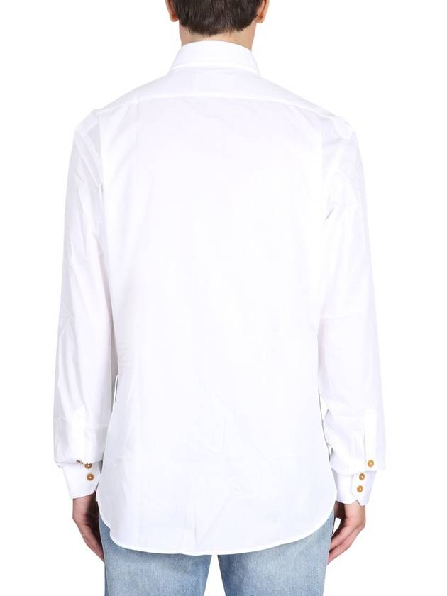 Men's Embroidered ORB Long Sleeve Shirt White - VIVIENNE WESTWOOD - BALAAN 3