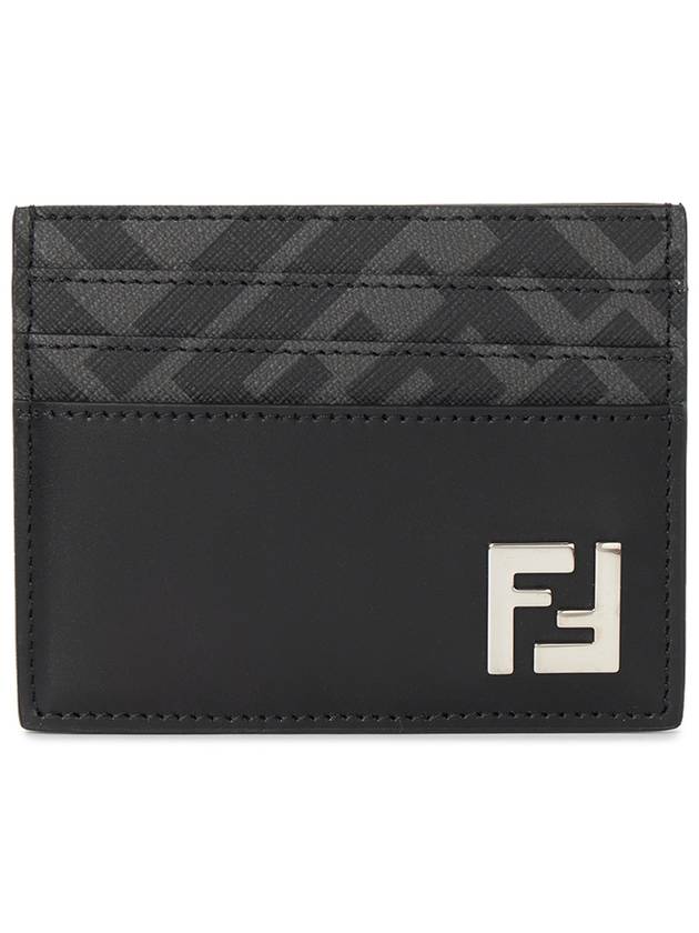 FF Square Leather Card Wallet Black - FENDI - BALAAN 2