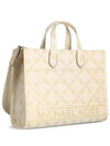 Gigi Large Empire Logo Jacquard Tote Bag Pale Gold Natural - MICHAEL KORS - BALAAN 2