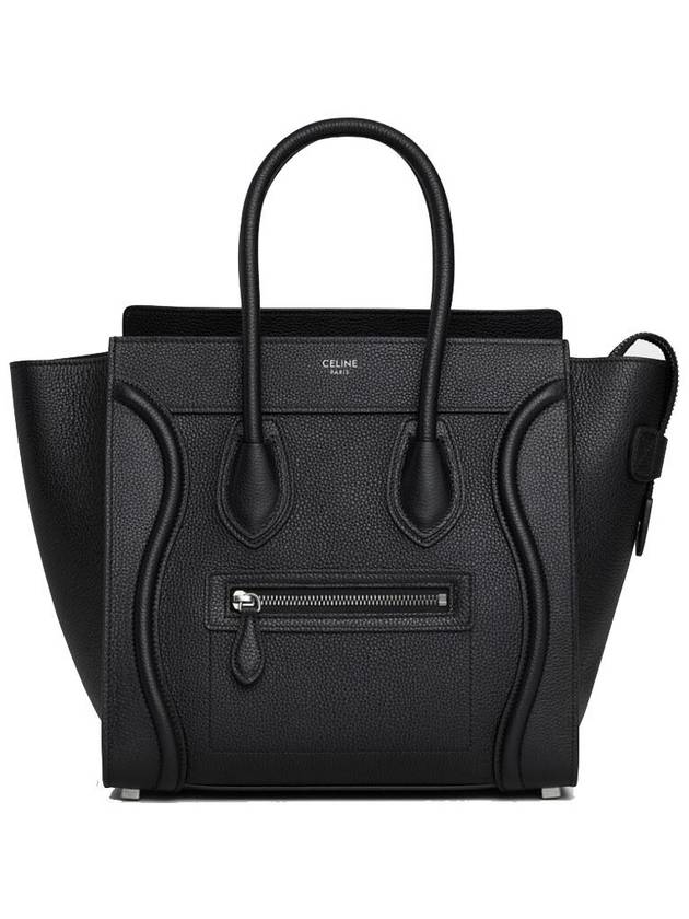 Drummed Calfskin Micro Luggage Tote Bag Black - CELINE - BALAAN 2