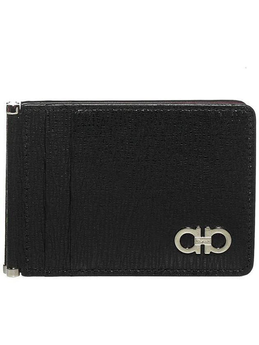 Gancini Credit Card Wallet Black - SALVATORE FERRAGAMO - BALAAN 1