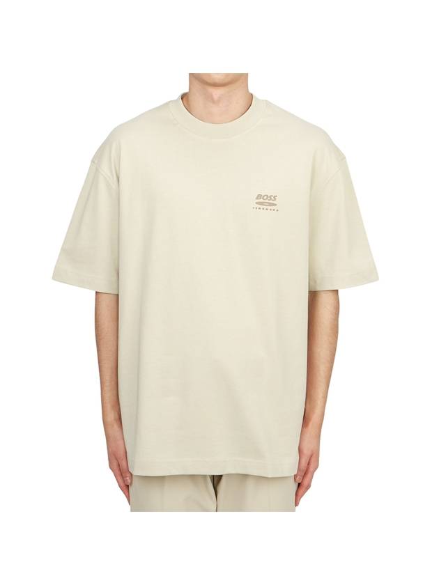 Men's Crewneck Cotton Short Sleeve T-Shirt Beige - HUGO BOSS - BALAAN 2