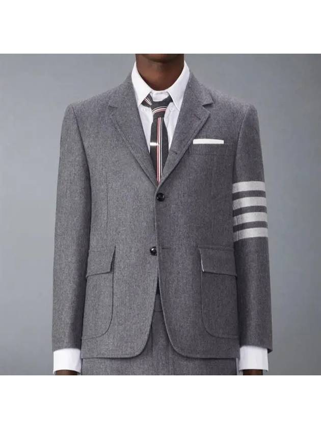 4 Bar Stripe Single Breasted Wool Jacket Grey - THOM BROWNE - BALAAN 2