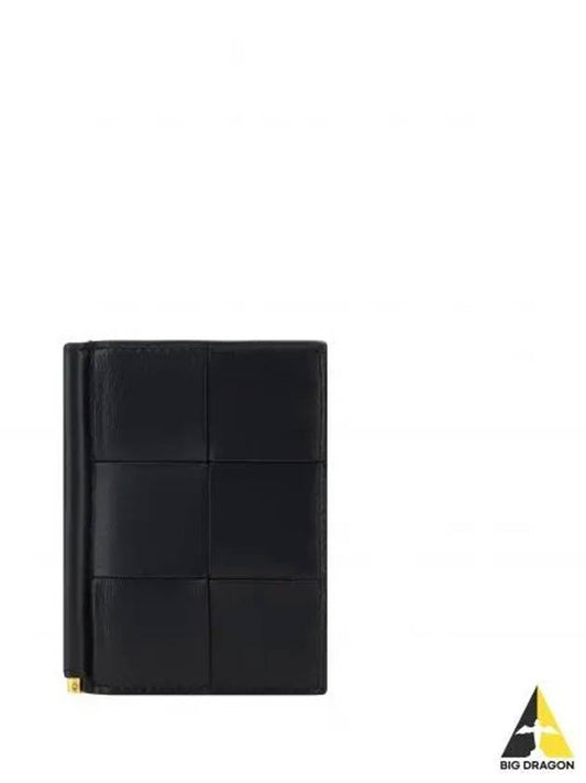 Cassette Leather Money Clip Black - BOTTEGA VENETA - BALAAN 2