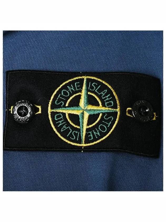 Logo Patch Cotton Fleece Hoodie Blue - STONE ISLAND - BALAAN 5