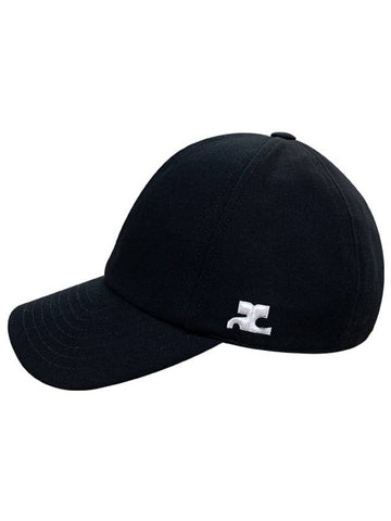 Logo Signature Cotton Ball Cap Baseball Cap Black 124ACT033C00024 9999 - COURREGES - BALAAN 1