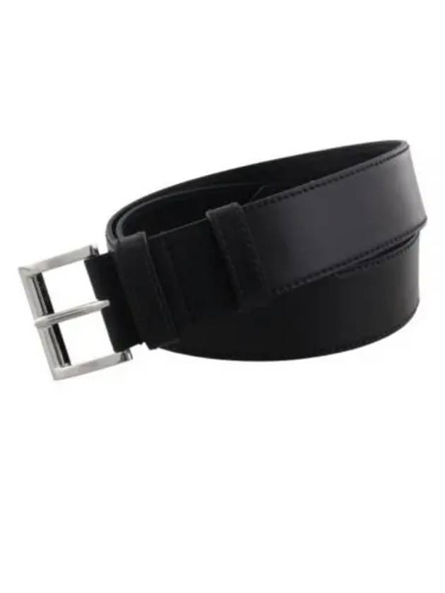 Triangle Logo Leather Belt Black - PRADA - BALAAN 2