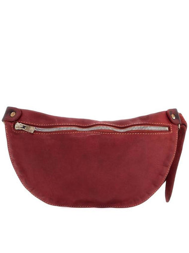 small red leather crossbody bag made from high-quality horsehide - GUIDI - BALAAN 1