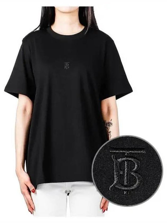 Embroidered Logo Short Sleeve T-Shirt Black - BURBERRY - BALAAN 2