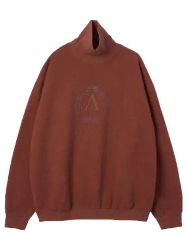 Aries Premium Laurel High Neck Sweatshirt Burgundy T shirt - ARIES - BALAAN 1