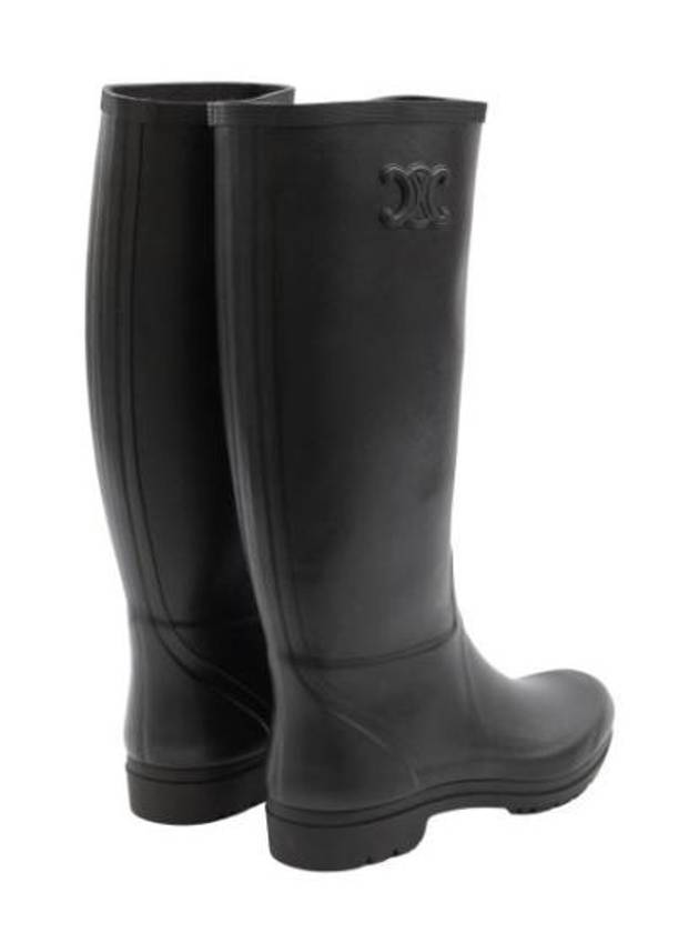 Logo Patch Natural Rubber High Rain Boots Black - CELINE - BALAAN 4