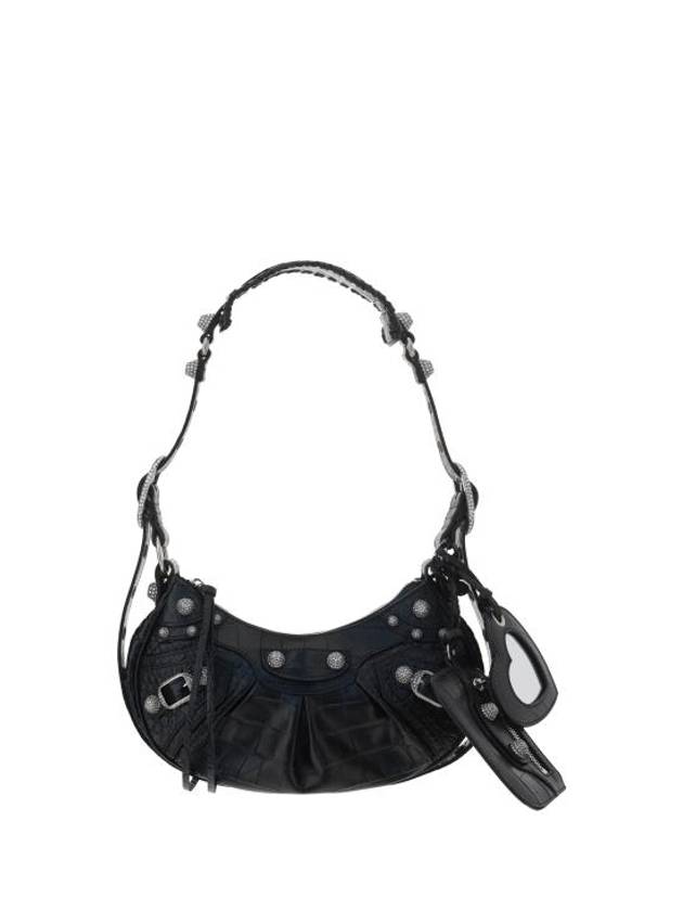 Le Cagole Crocodile Embossed Shoulder Bag Black - BALENCIAGA - BALAAN 2